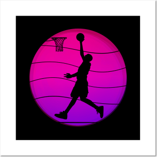 Basketball slam dunk retro vintage Posters and Art